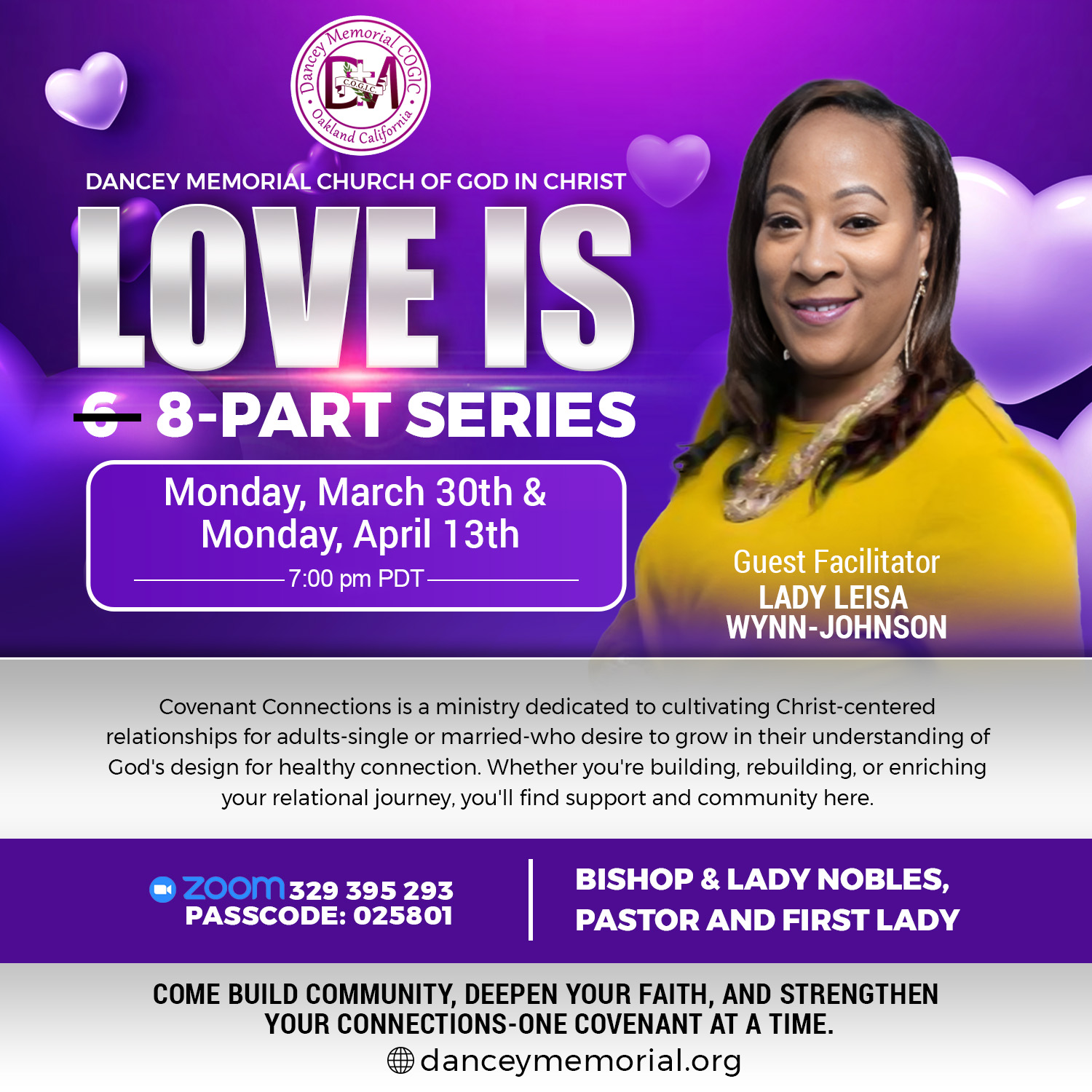 DANCEY MEMORIAL COGIC - LOVE IS EVENT FLYER