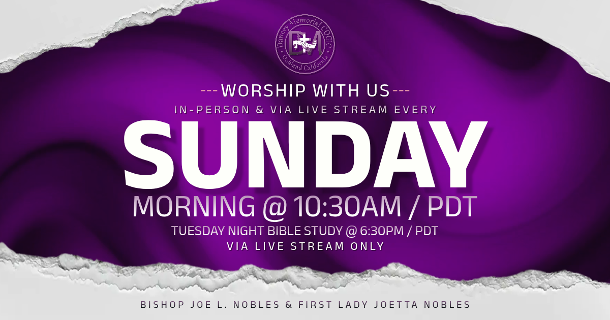 DANCEY MEMORIAL COGIC - WELCOME BANNER - TIME CHANGE 2026